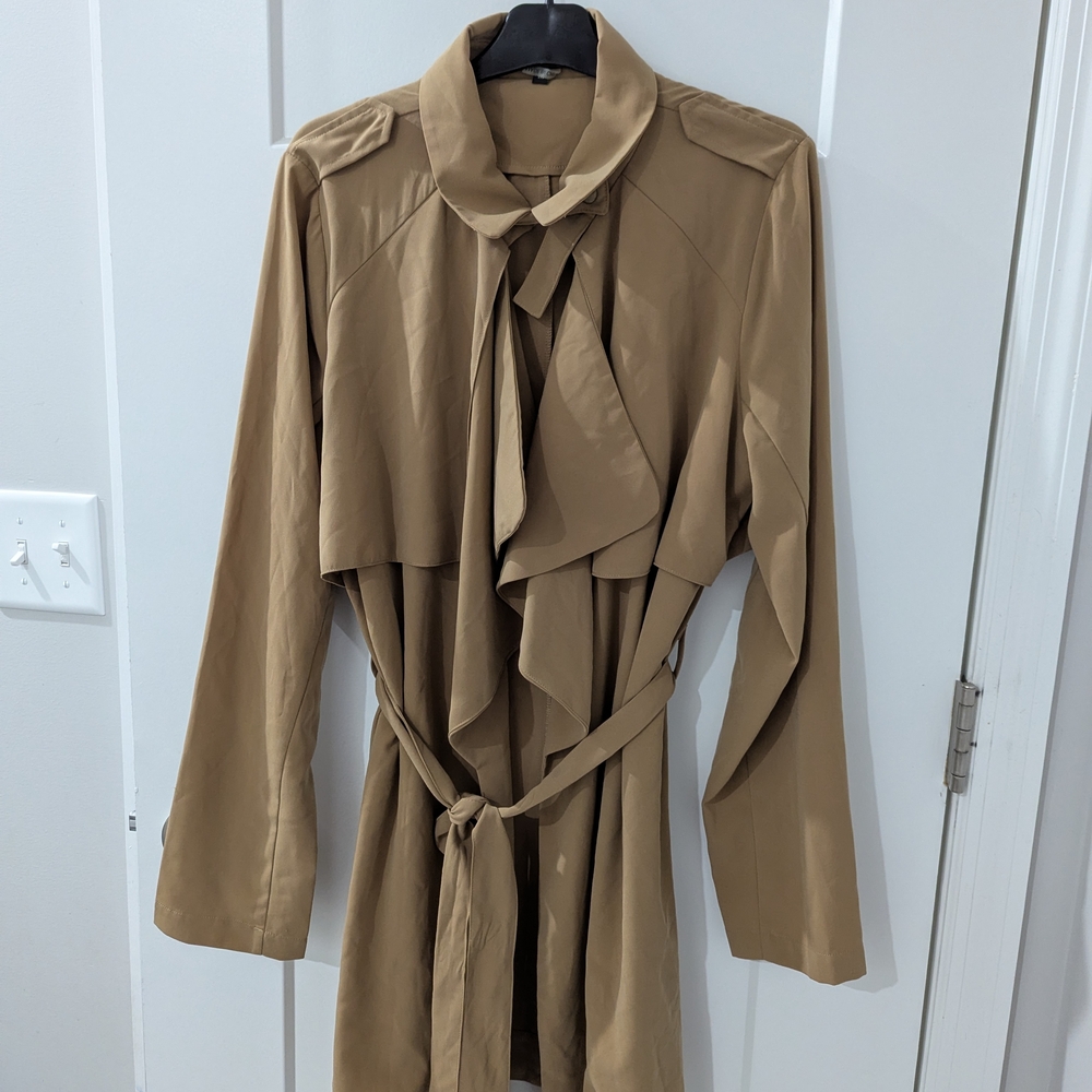 Black Women's Tan Trench Coat